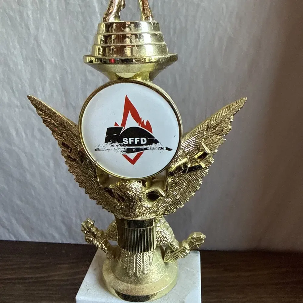 Lady Basketball Player Shooting Trophy 19” Tall San Francisco Fire Dept